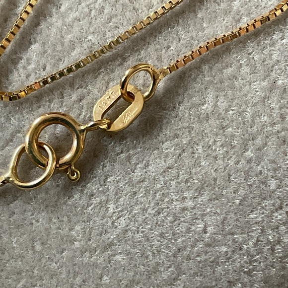 Vintage 14K Gold Box Chain Necklace 18” Italy Whitehall Jewellers w/ Box - Picture 8 of 14